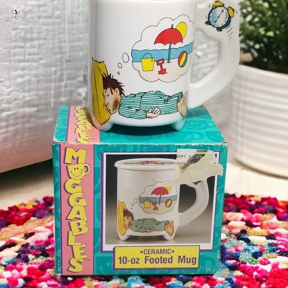 1991 Muggables Ceramic Footed Coffee Mug Humorous Collection Tea Hot Coco Cup - Picture 2 of 9